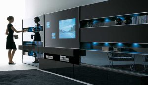 Мебель для гостиной с автоматическим закрыванием