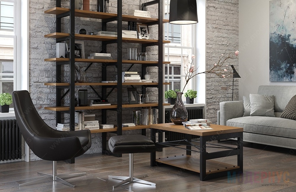 Мебель для гостиной в стиле индустриальный