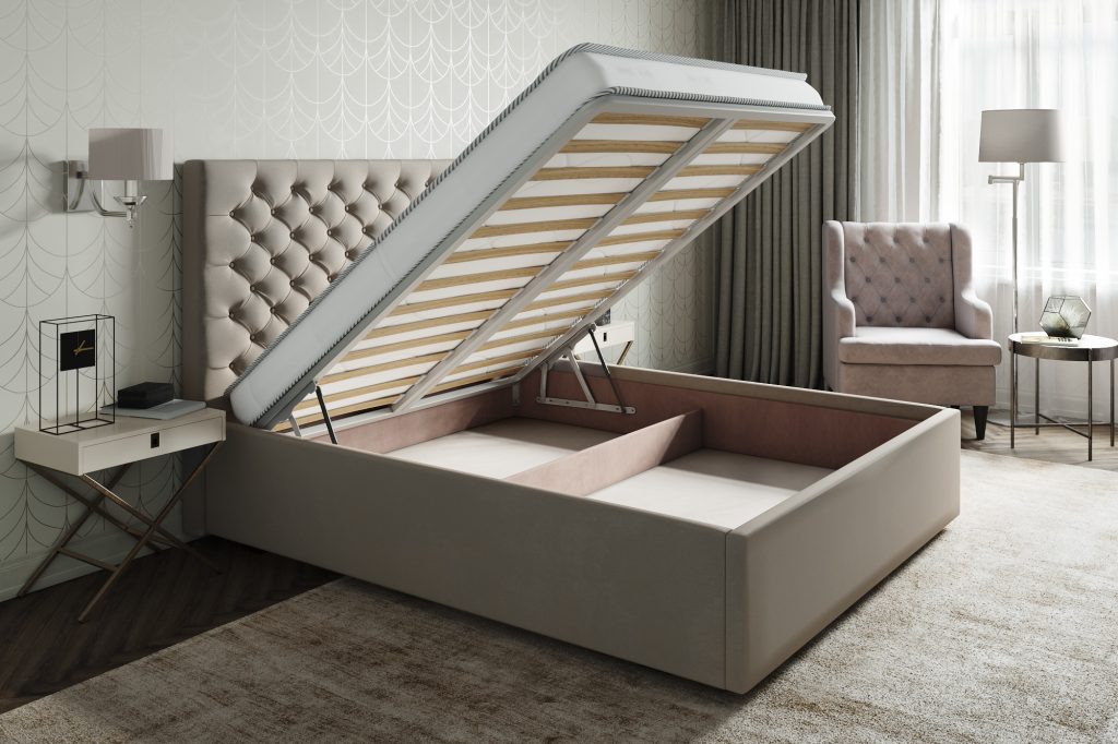 Виды и особенности кроватей с подъемным механизмом